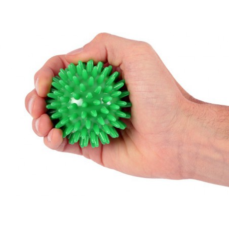  Trener dłoni piłeczka do ściskania z kolcami MSD zielona 7 cm.