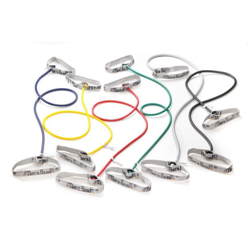  Tubing Thera Band 1,4 metra z elastycznymi uchwytami – zielony (opór mocny)