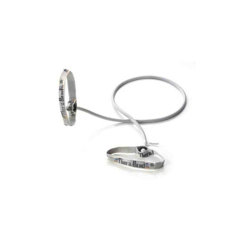 Tubing Thera Band 1,4 metra z elastycznymi uchwytami – srebrny (opór super mocny)