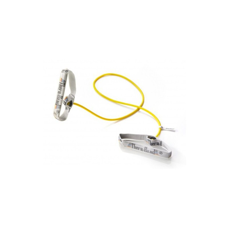 Tubing Thera Band 1,4 metra z elastycznymi uchwytami – żółty (opór słaby)