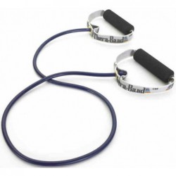 Tubing Thera Band 1,4 metra ze sztywnymi, gąbkowymi uchwytami – niebieski (opór extra mocny)