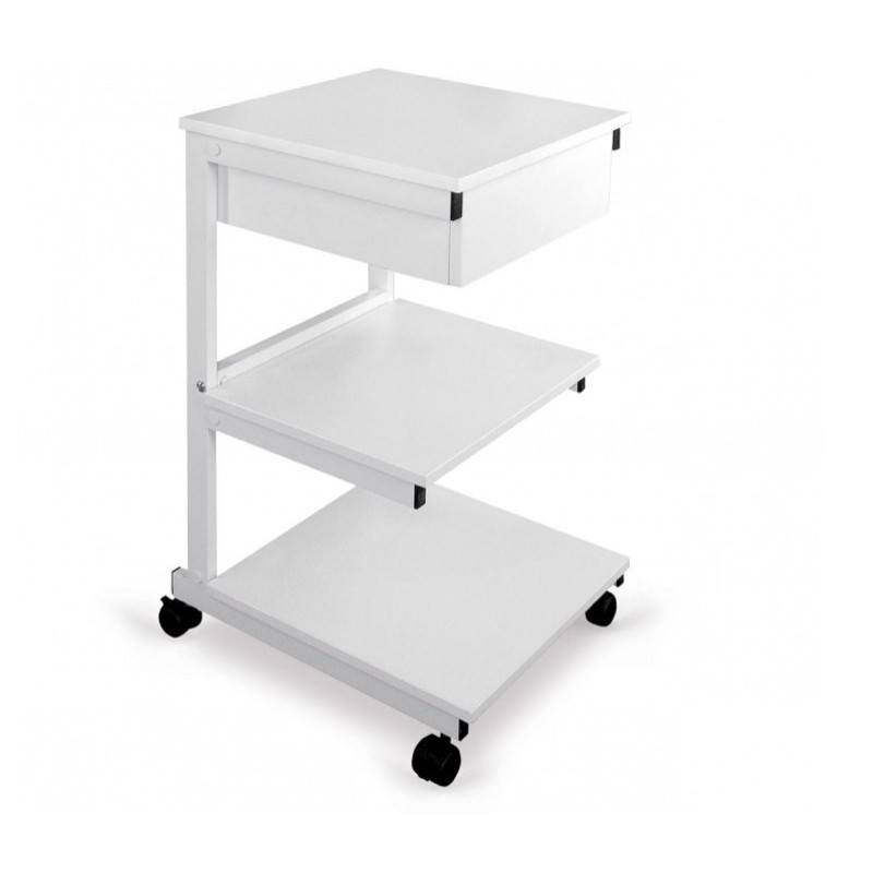 Stolik pod aparaturę aluminiowy III półki + szuflada