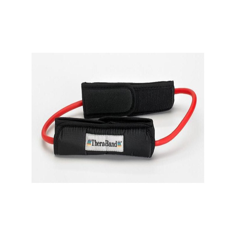 Tubing loop Thera Band z manżetami – czerwony (opór średni)
