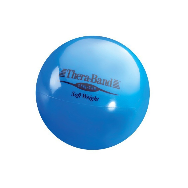 Mała piłka lekarska Thera-Band Soft Weight 2,5 kg (niebieska)